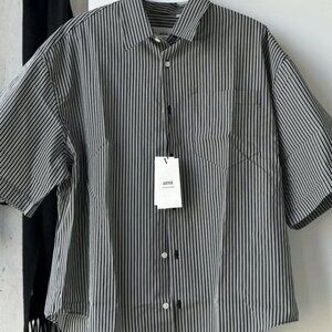 Ami Boxy Striped Short-sleeve Shirt